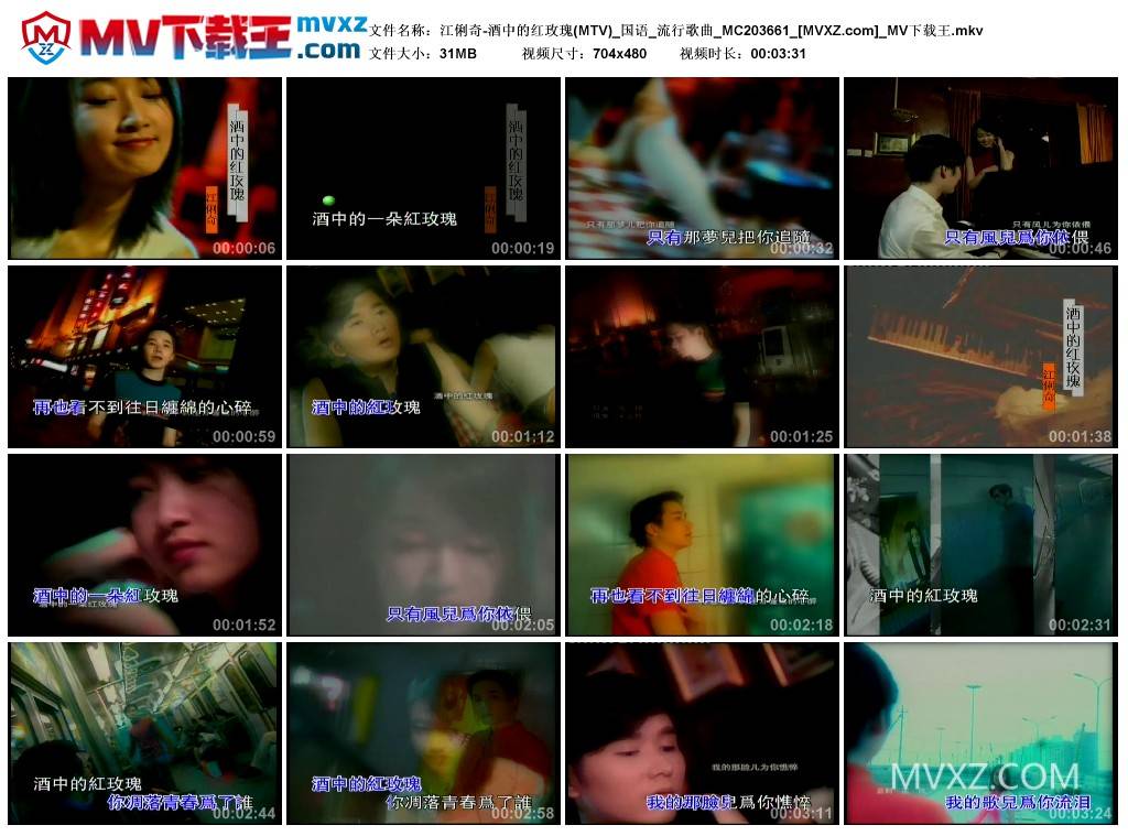 江俐奇-酒中的红玫瑰(MTV)_国语_流行歌曲_MC203661